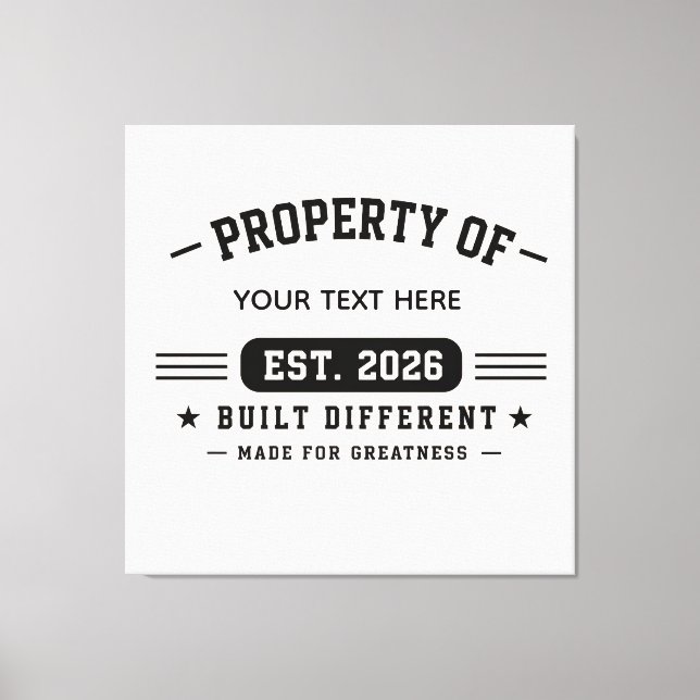 Personalised Custom Name Design – Minimal Modern T Canvas Print (Front)