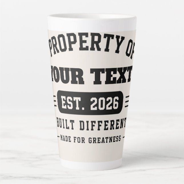 Personalised Custom Name Design – Minimal Modern T Latte Mug (Front)