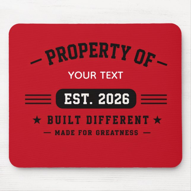 Personalised Custom Name Design – Minimal Modern T Mouse Mat (Front)