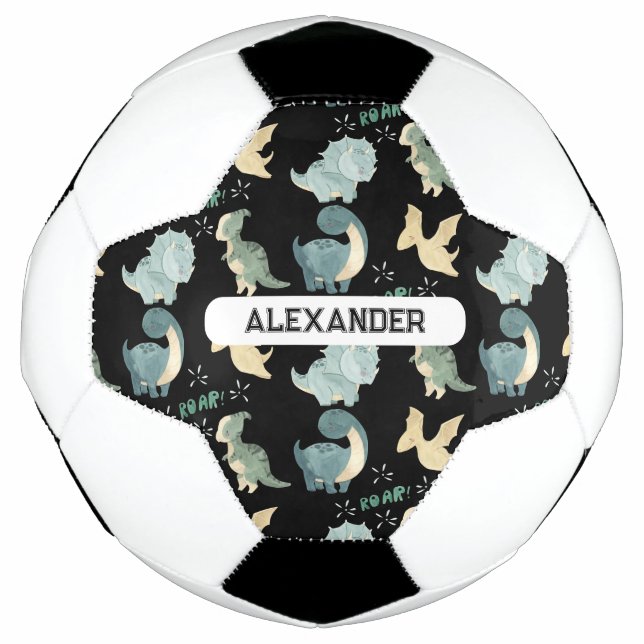 Personalised Custom Name Dinosaur Football (Front)