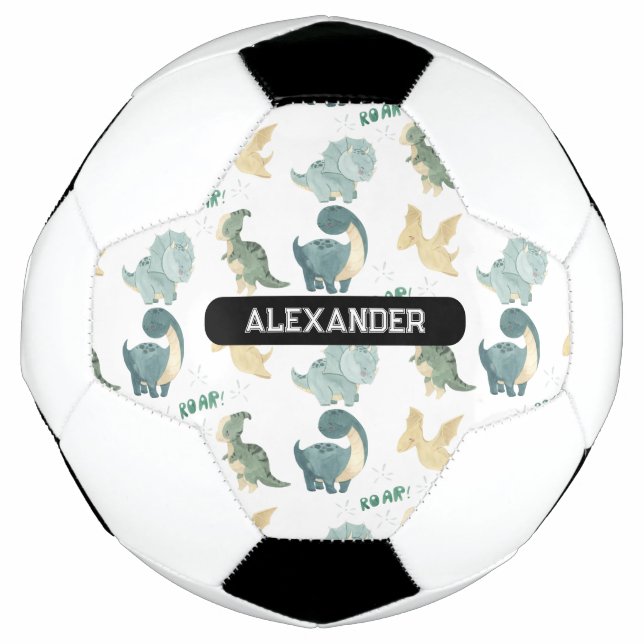 Personalised Custom Name Dinosaur Football (Front)