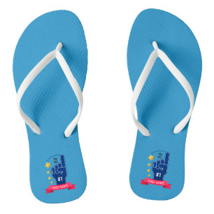 Personalised Custom Name Father's Day   Flip Flops