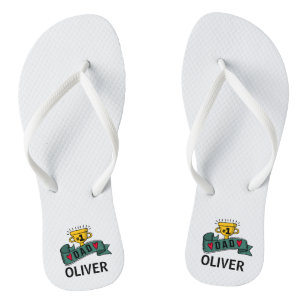 Personalised Custom Name Father's Day Flip Flops