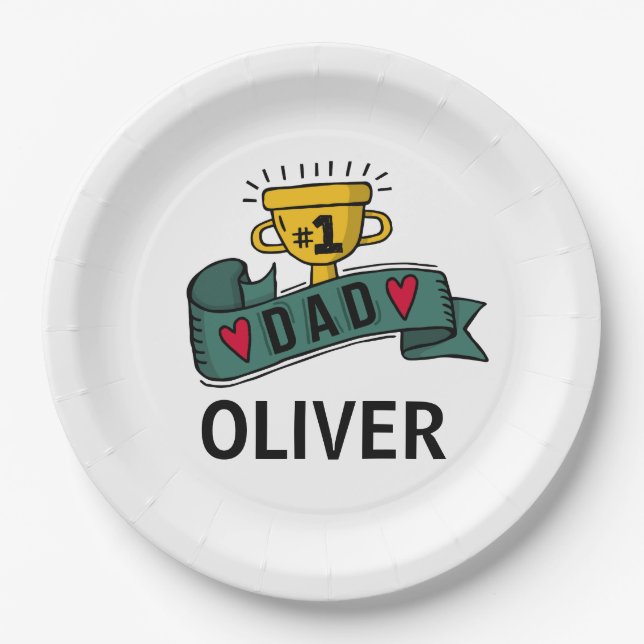 Personalised Custom Name Father's Day |Paper Plate (Front)