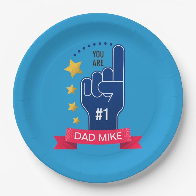 Personalised Custom Name Father's Day Paper Plate (Front)
