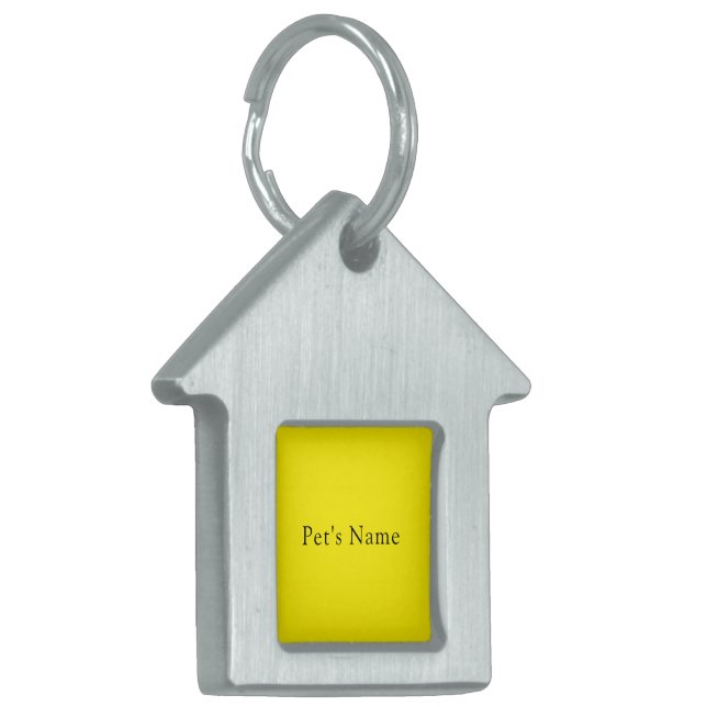 Personalised Custom Name House Shaped Pet Tag (Front Left)