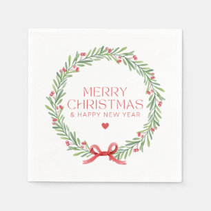 Personalised Custom Name Merry Christmas Happy New Napkin
