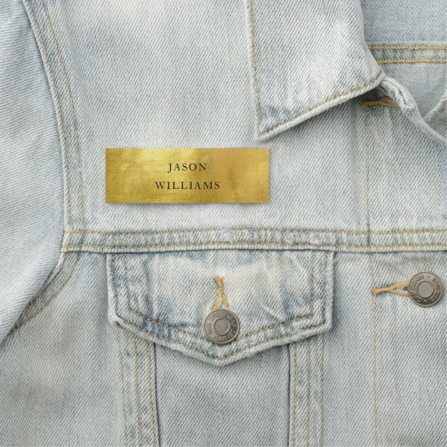 Personalised Custom Name Metallic Gold Tag (In Situ)