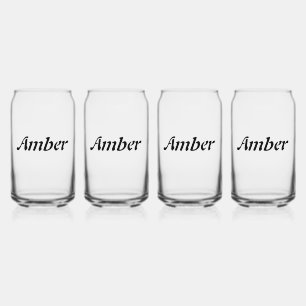 Personalised Custom Name Minimal monogram Stylish Can Glass