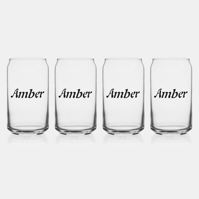 Personalised Custom Name Minimal monogram Stylish Can Glass (Front)