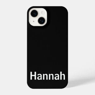 Personalised Custom Name Modern Minimal Black iPhone 14 Case