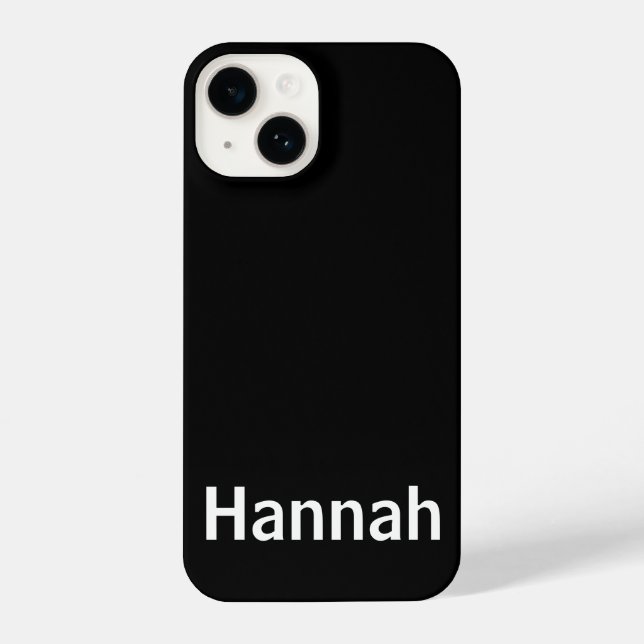 Personalised Custom Name Modern Minimal Black  iPhone Case (Back)