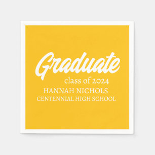 Personalised Custom Name Modern Simple Graduate. Napkin