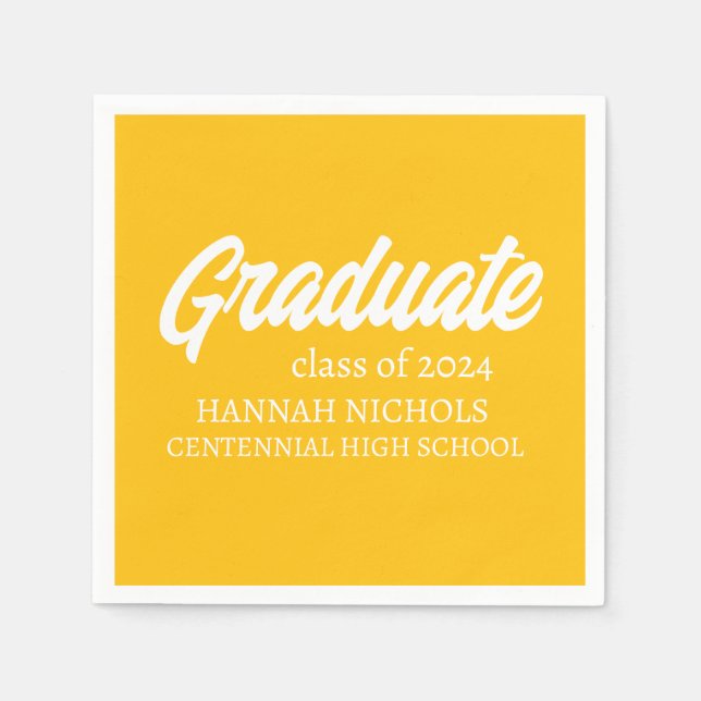 Personalised Custom Name Modern Simple Graduate. Napkin (Front)