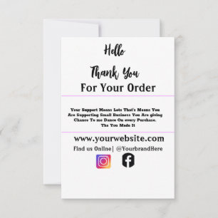 Personalised Custom Name monogram Business Cards. Thank You Card