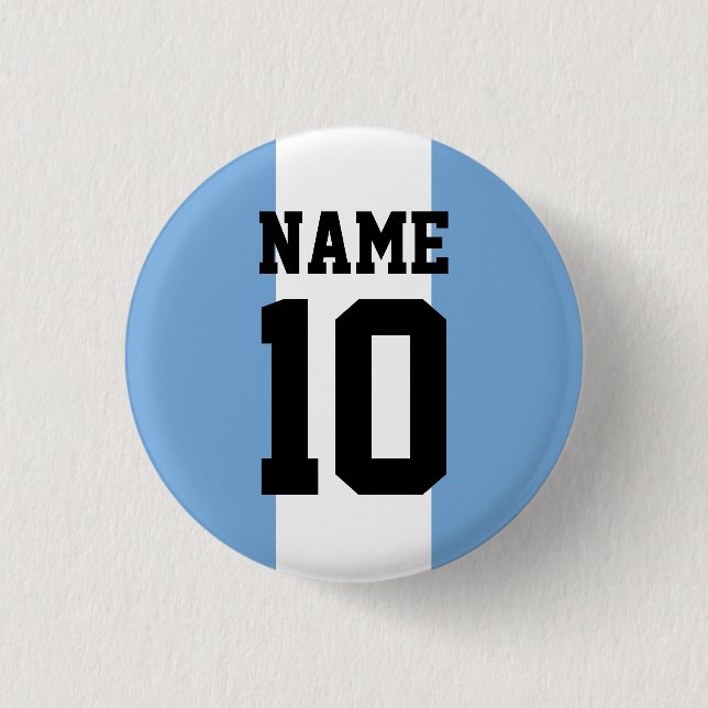 Personalised custom name & number Argentina Flag 3 Cm Round Badge (Front)