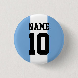 Personalised custom name & number Argentina Flag 3 Cm Round Badge