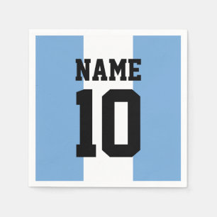 Personalised custom name & number Argentina Flag Napkin