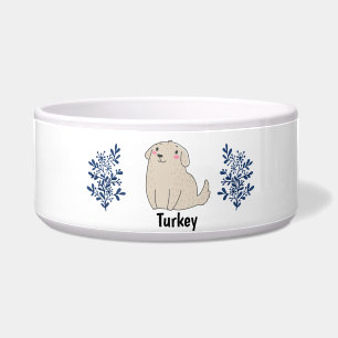 Personalised Custom Name Pet Portrait Food Bowl