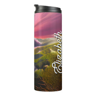Personalised Custom Name Pink Luminous Sunrise Thermal Tumbler