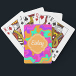 Personalised custom name playing cards for kids<br><div class="desc">Personalised  and Name Gifts featuring sorbet swirl design with quotrafoil frame in scripy font style  Perfect as a gift for teen,  kids,  mum,  or party favour. Design is printed as shown. You may custom change the font and font colour to your liking</div>