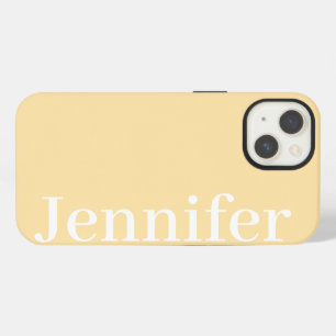 Personalised Custom Name Simple Elegant Beige iPhone 13 Case