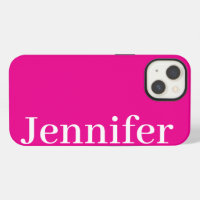 Personalised Custom Name Simple Elegant Hot Pink