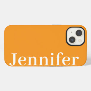 Personalised Custom Name Simple Elegant Orange iPhone 13 Case