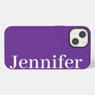 Personalised Custom Name Simple Elegant Purple iPhone 13 Case