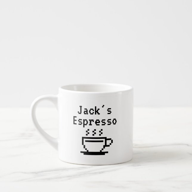Personalised custom name small espresso cup mug (Left)