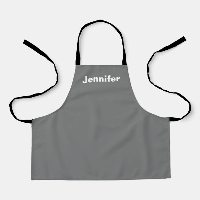 Personalised Custom Name Solid Colour  Apron (Front)