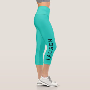 Personalised Custom Name Solid Colour Capri Leggings