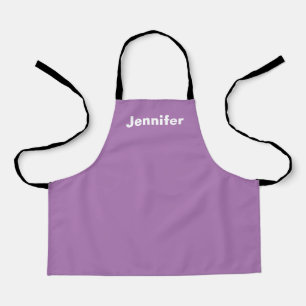 Personalised Custom Name Solid Colour Purple Apron