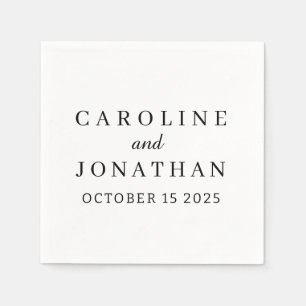 Personalised Custom Name Stylish Minimal Wedding Napkin