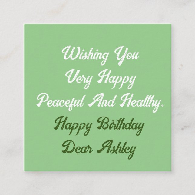 Personalised Custom Name Text Photo Happy Birthday Enclosure Card (Front)