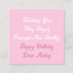 Personalised Custom Name Text Photo Happy Birthday Enclosure Card