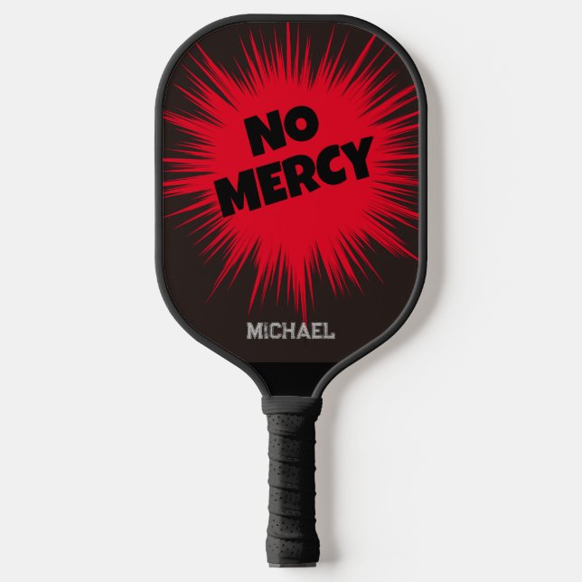 Personalised Custom No Mercy Red & Black  Pickleball Paddle (Front)