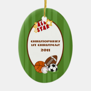 Personalised Custom Ornament All Star Green