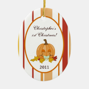 Personalised Custom Ornament Autumn Fall Pumpkin