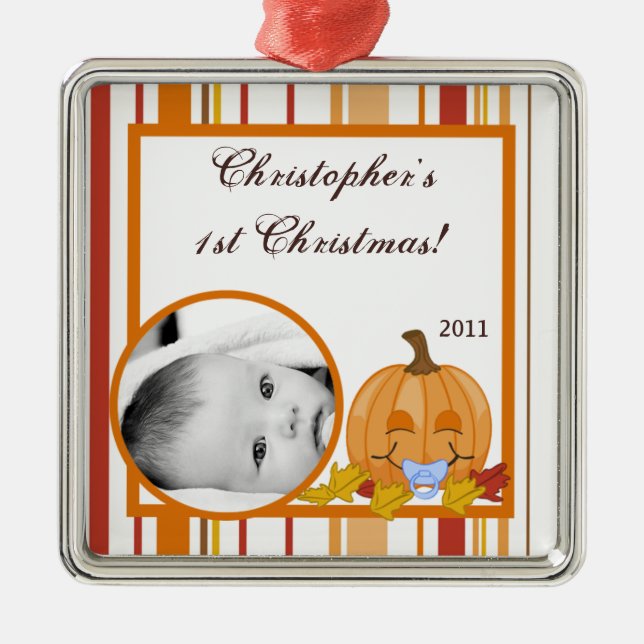 Personalised Custom Ornament Autumn Fall Pumpkin (Front)