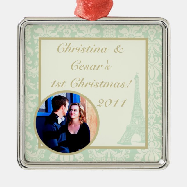 Personalised Custom Ornament Damask Paris (Front)
