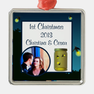 Personalised Custom Ornament Fireflies and Mason