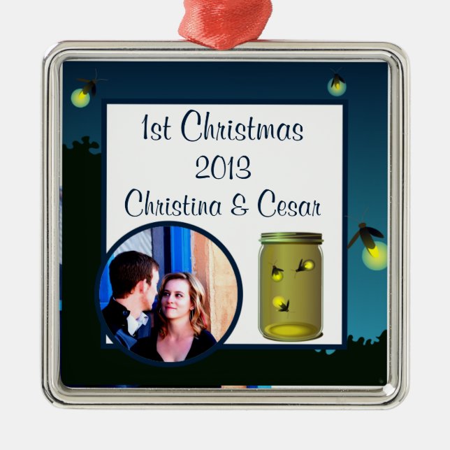 Personalised Custom Ornament Fireflies and Mason (Front)