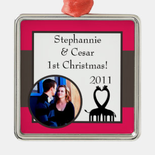 Personalised Custom Ornament Hot Pink/Black Giraff