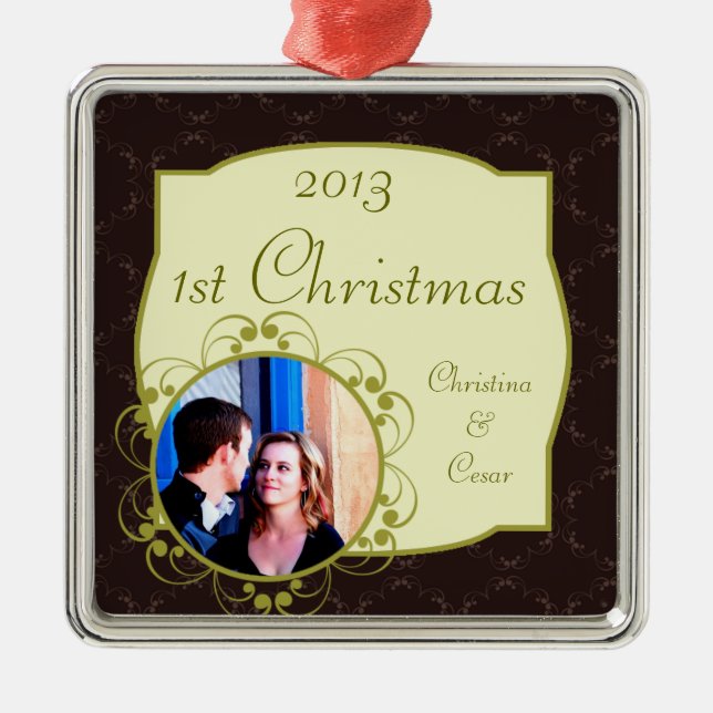 Personalised Custom Ornament Light/Olive Green Cha (Front)