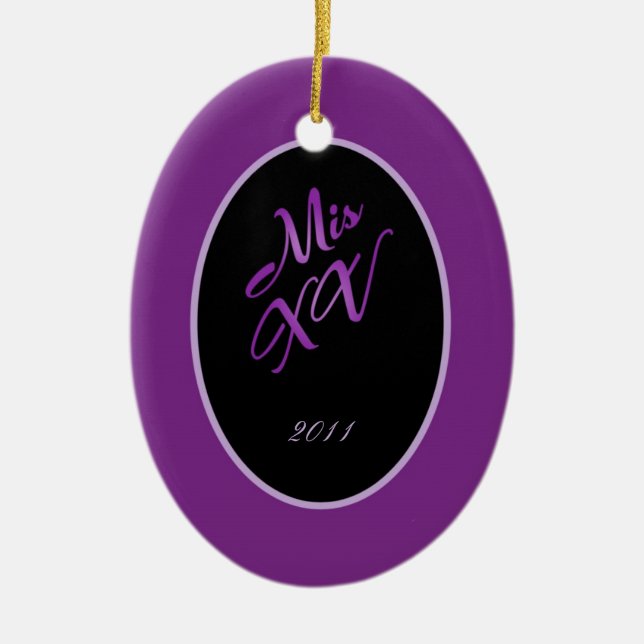 Personalised Custom Ornament Mis XV Purple Lilac (Front)