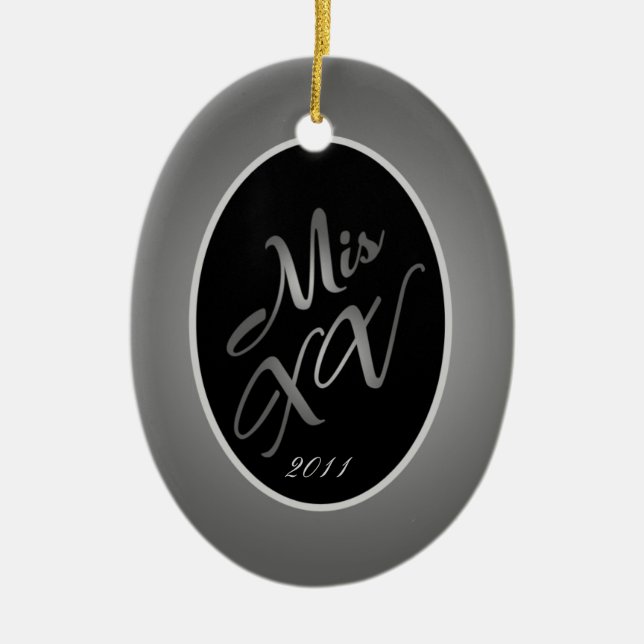 Personalised Custom Ornament Mis XV Silver (Front)