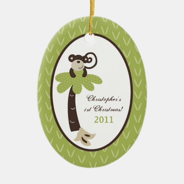 Personalised Custom Ornament Monkey Time Zoo Jungl (Front)