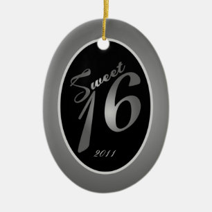 Personalised Custom Ornament Sweet 16 Silver