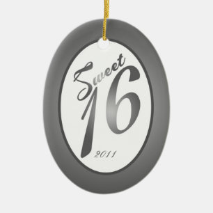 Personalised Custom Ornament Sweet 16 Silver